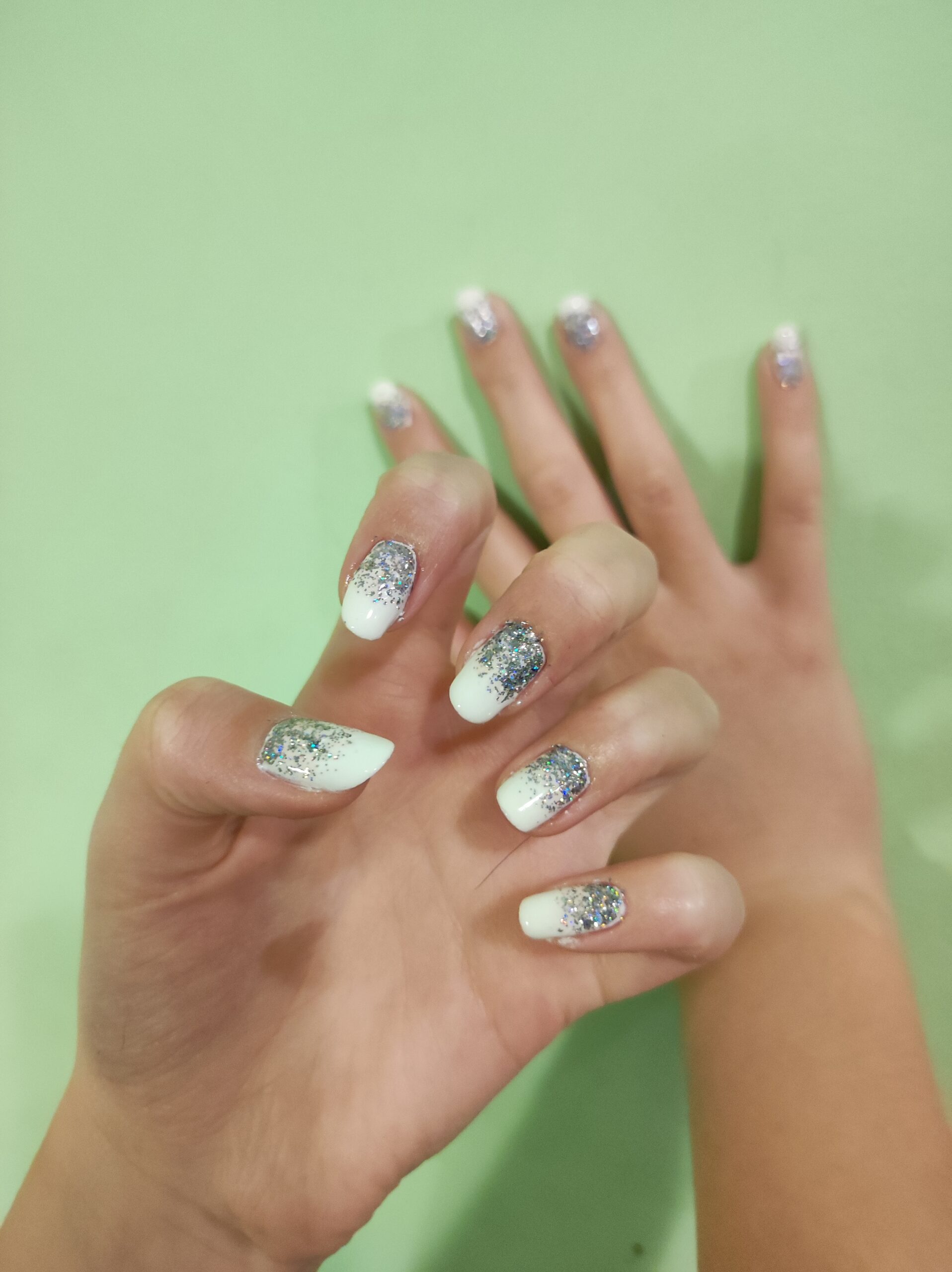 Silvesternägel Sparkling White